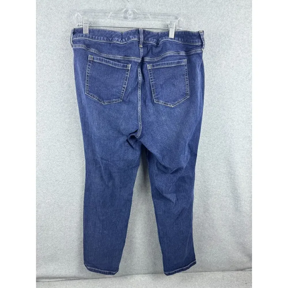 Torrid Boyfriend Straight Jeans Women's 18R Blue Vintage‎ Stretch High Rise